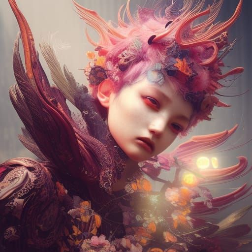 Colorful Bull Nymph with Intricate Details