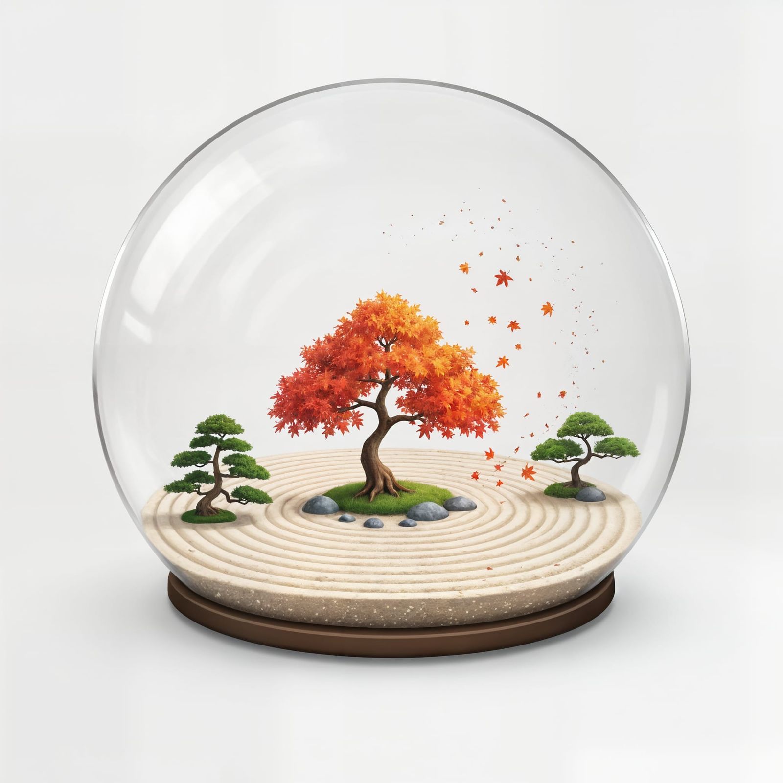 Japanese Garden Snow Globe in Autumn