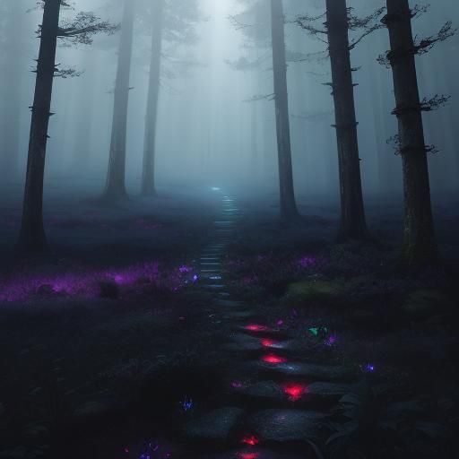 Mystical Forest Walker with Glowing Eyes