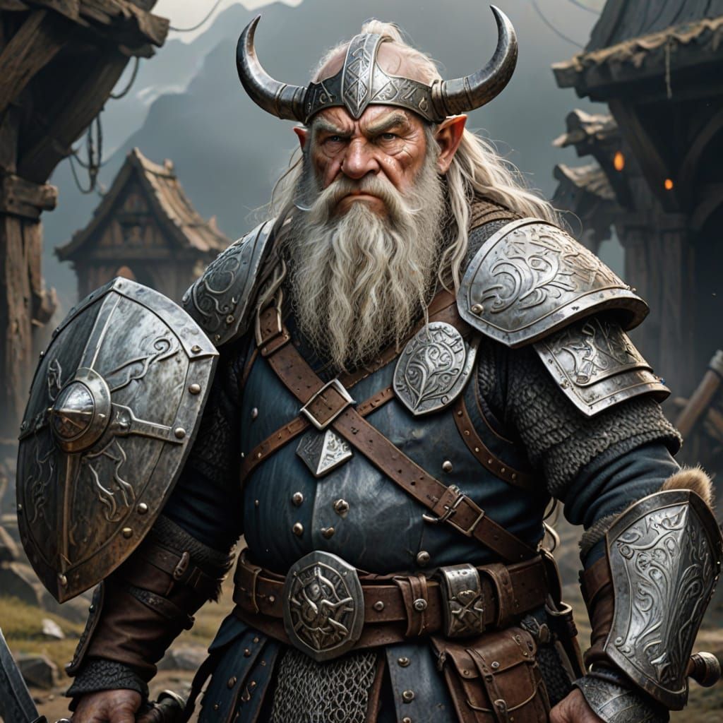 Gristled Dwarf Warrior Ready for Battle