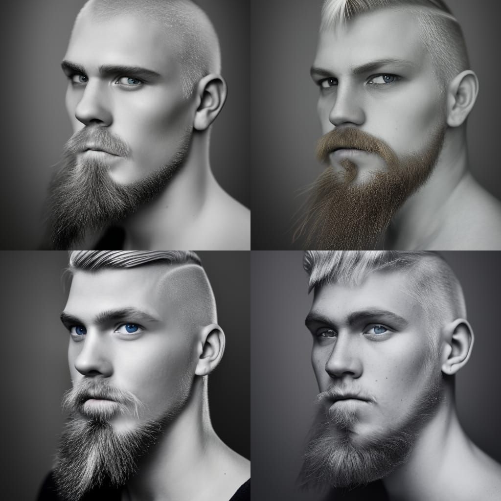 Young Viking Man Portrait in Professional Photography Style