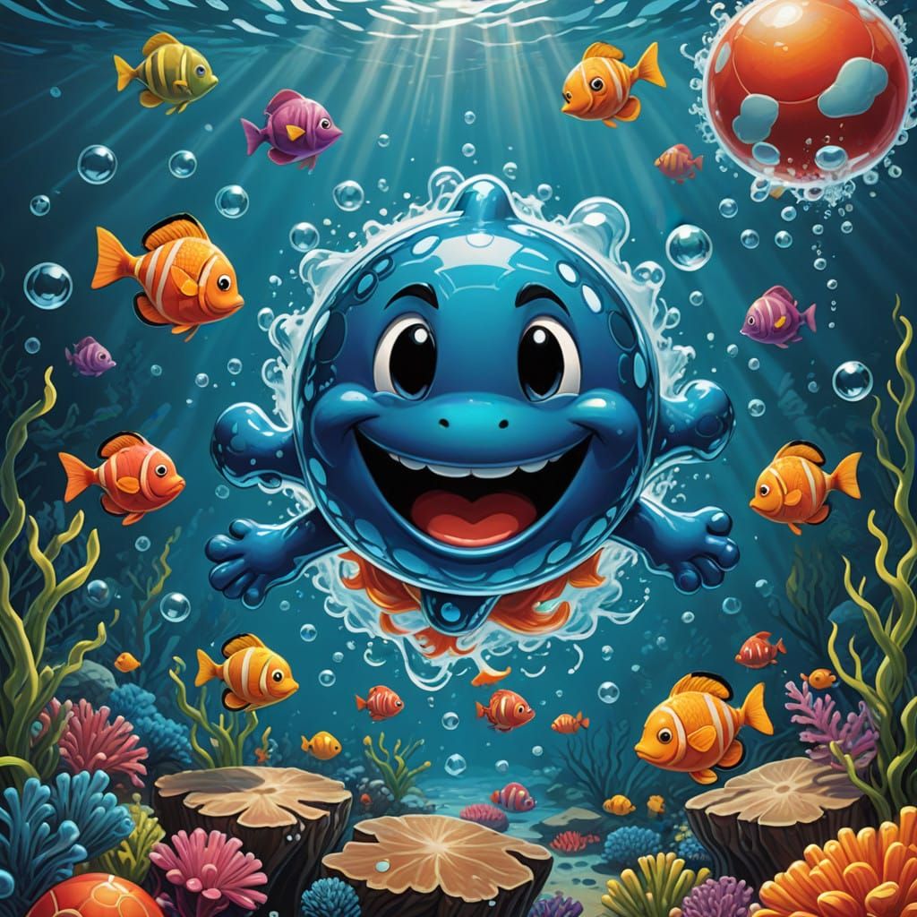 Water Molecule Forms Joyful Hydrogen Bonds in Underwater Sce...