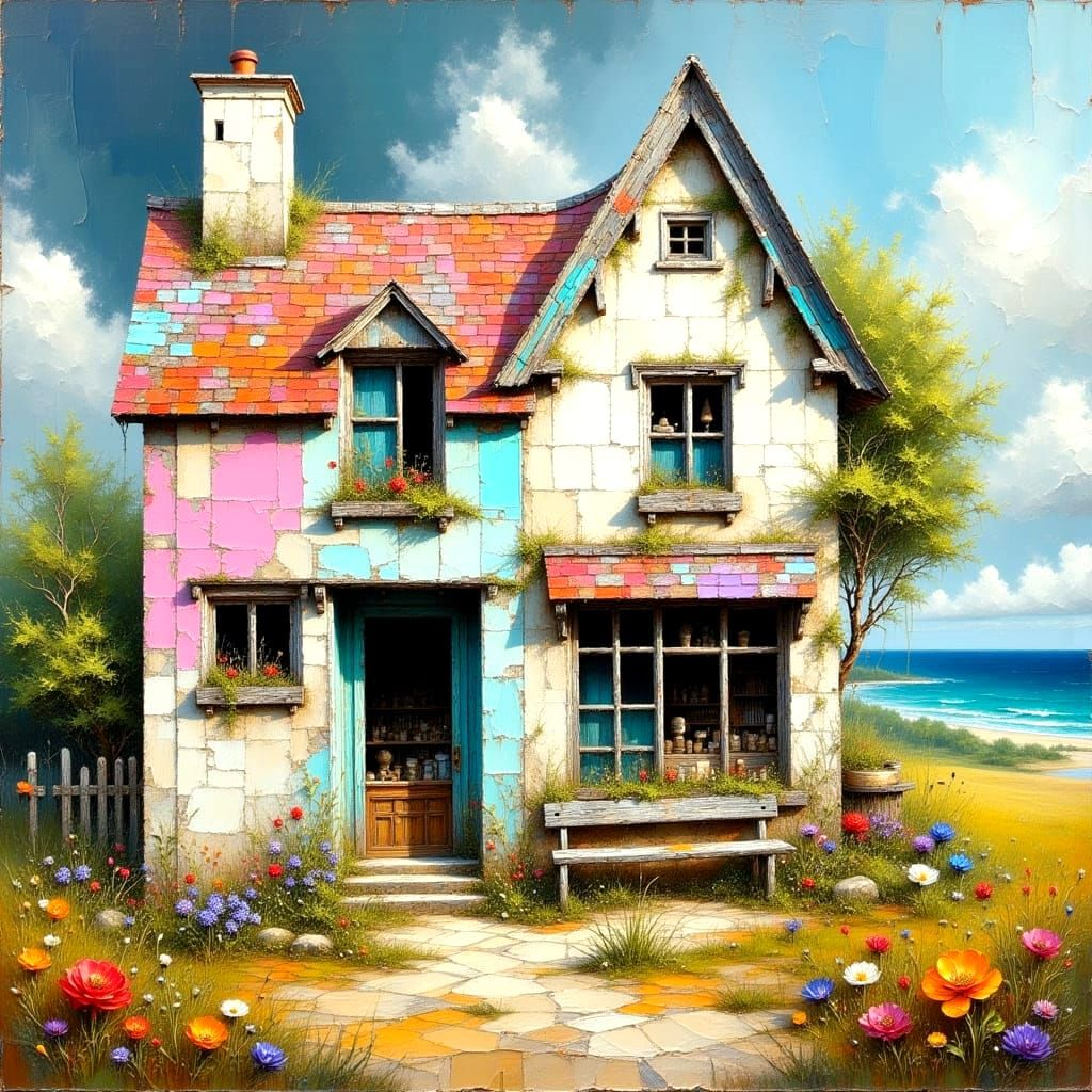 Whimsical Vintage Shop in a Rustic Ocean Village