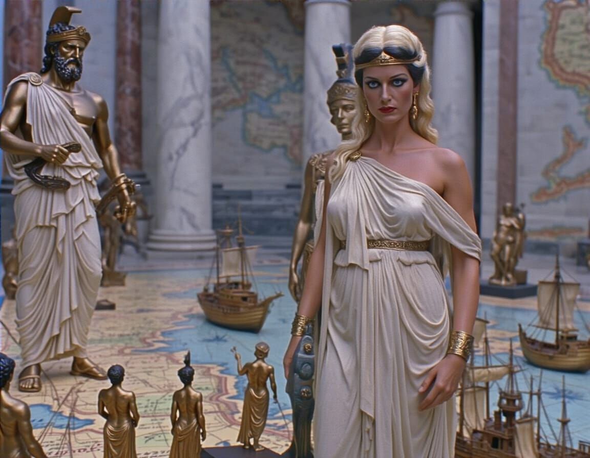 Zeus and Hera Overlook Ancient Greece Map