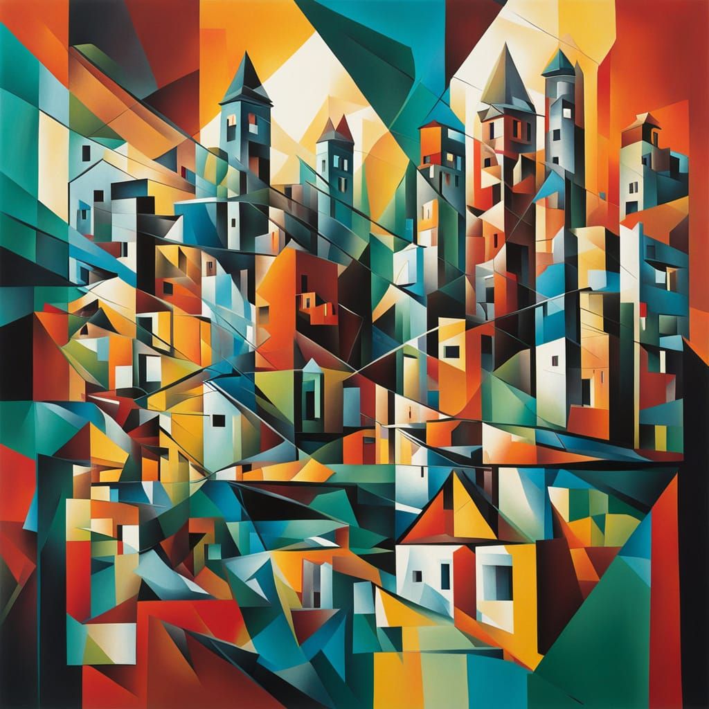 Cubist Cityscape Fragmentation