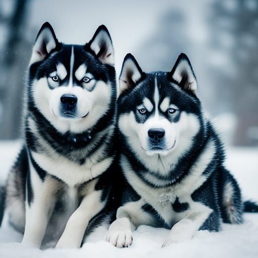 Dogs Cuddle in Snowy New York: Cinematic Film Still