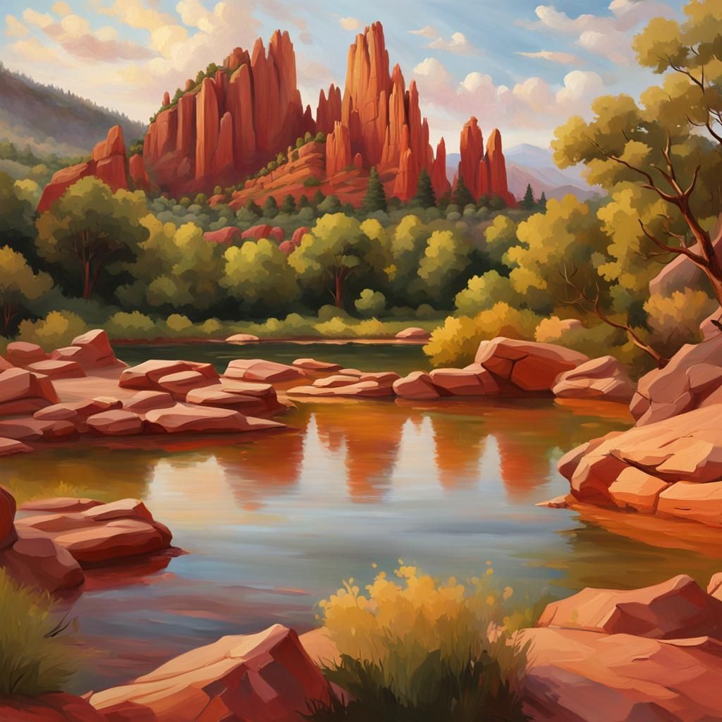 Garden of the Gods in Pre-Raphaelite Style