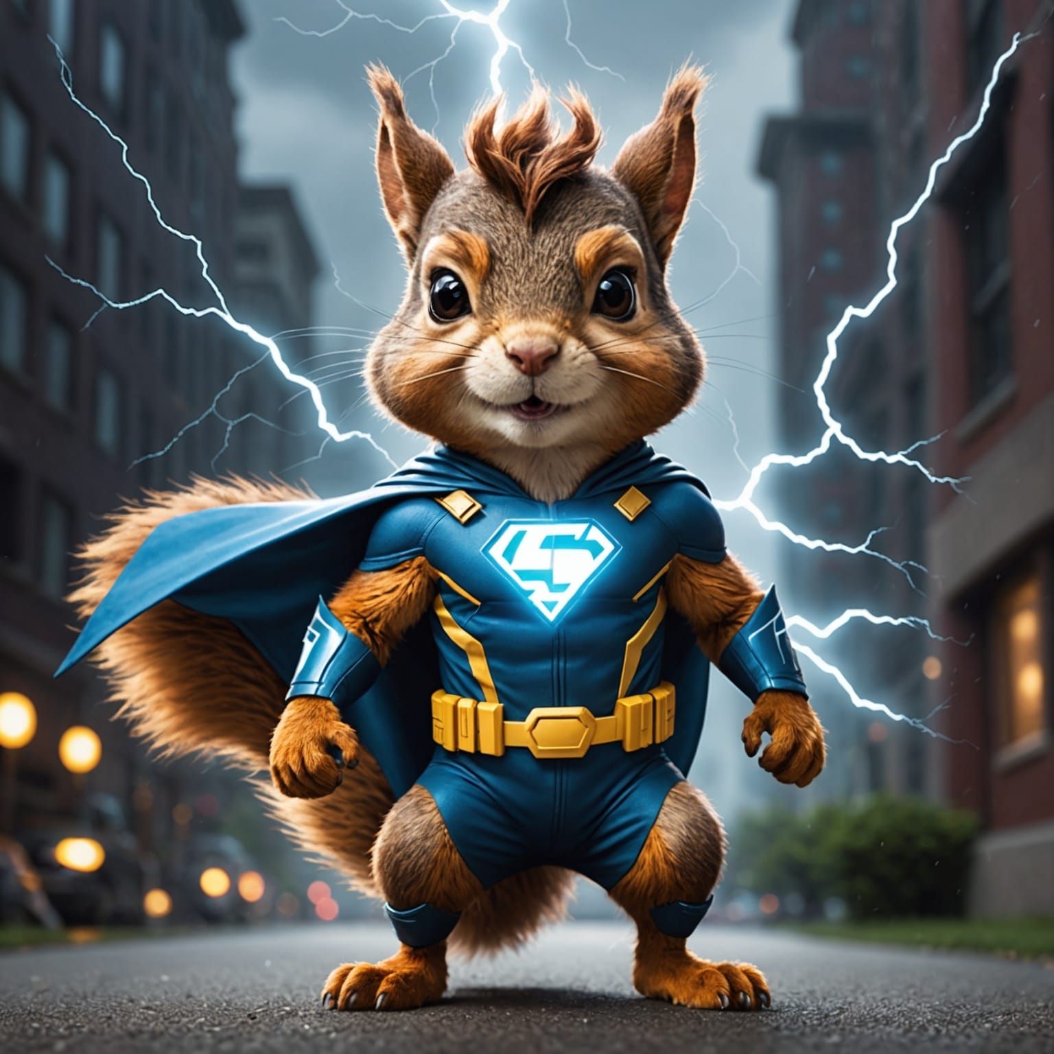 Superhero Squirrel with Lightning Reflexes