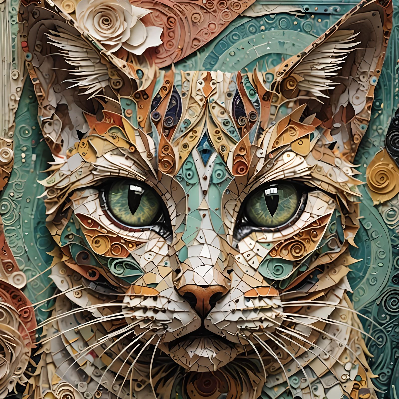 Elaborate Papercut Cats with Soulful Eyes