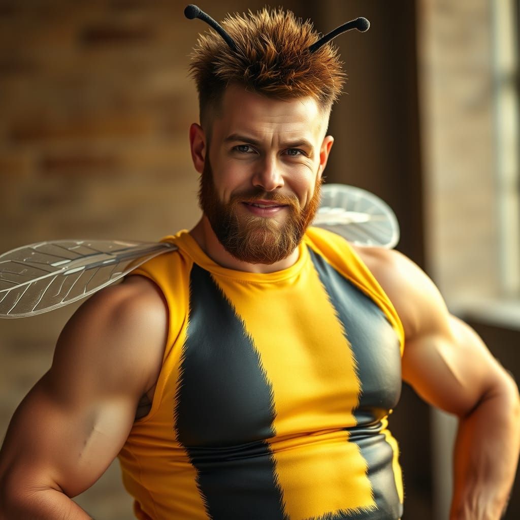 Confident Fratboy in Bee Costume