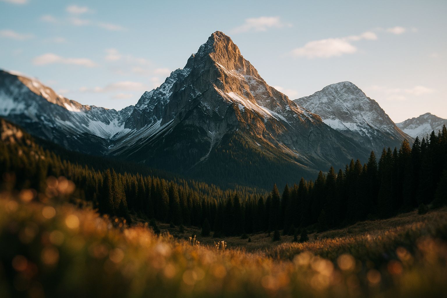 Serene Mountain Landscape with Natural Light