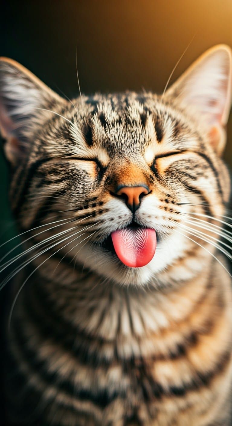 Serene Feline Closeup in Warm Golden Light