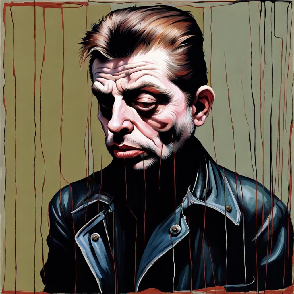 Distorted Figure in Francis Bacon Style