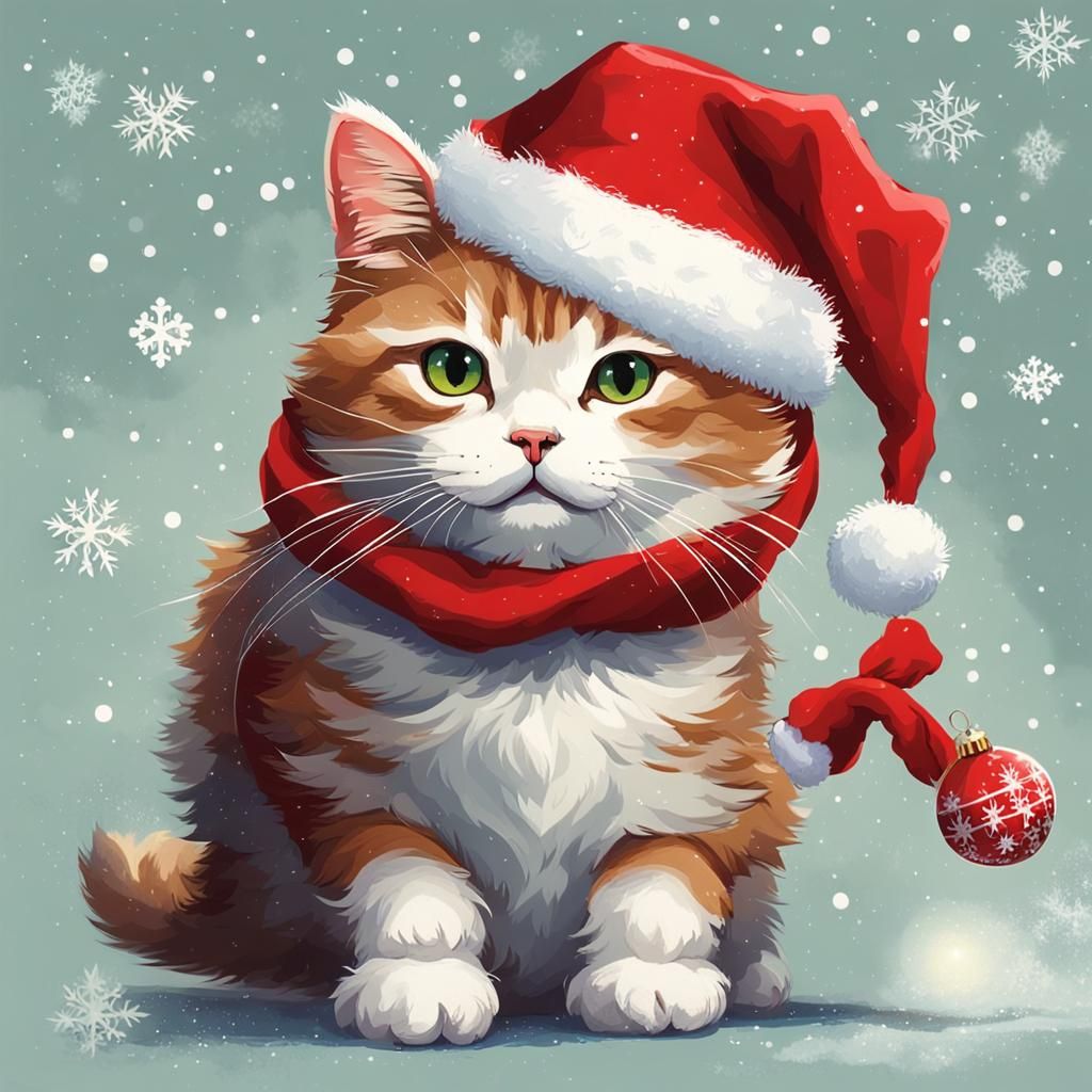 A Santa cat