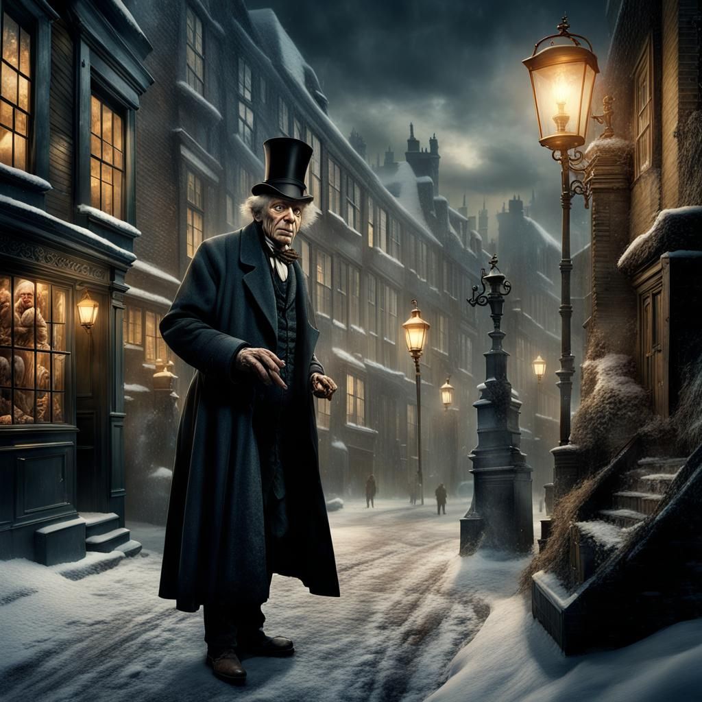 Ebenezer Scrooge Visited by Ghosts, Matte Painting