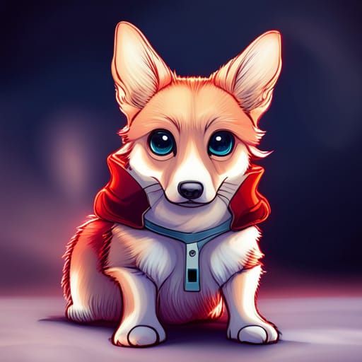 Anime Girl Corgi Hybrid in Hyperrealistic Style