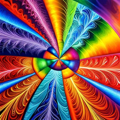 Glassblower Smoking with Cosmic Energy in Fractal Style