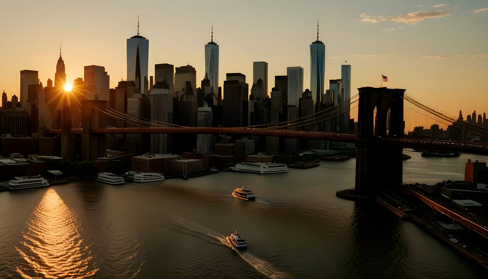 New York City Skyline at Golden Hour