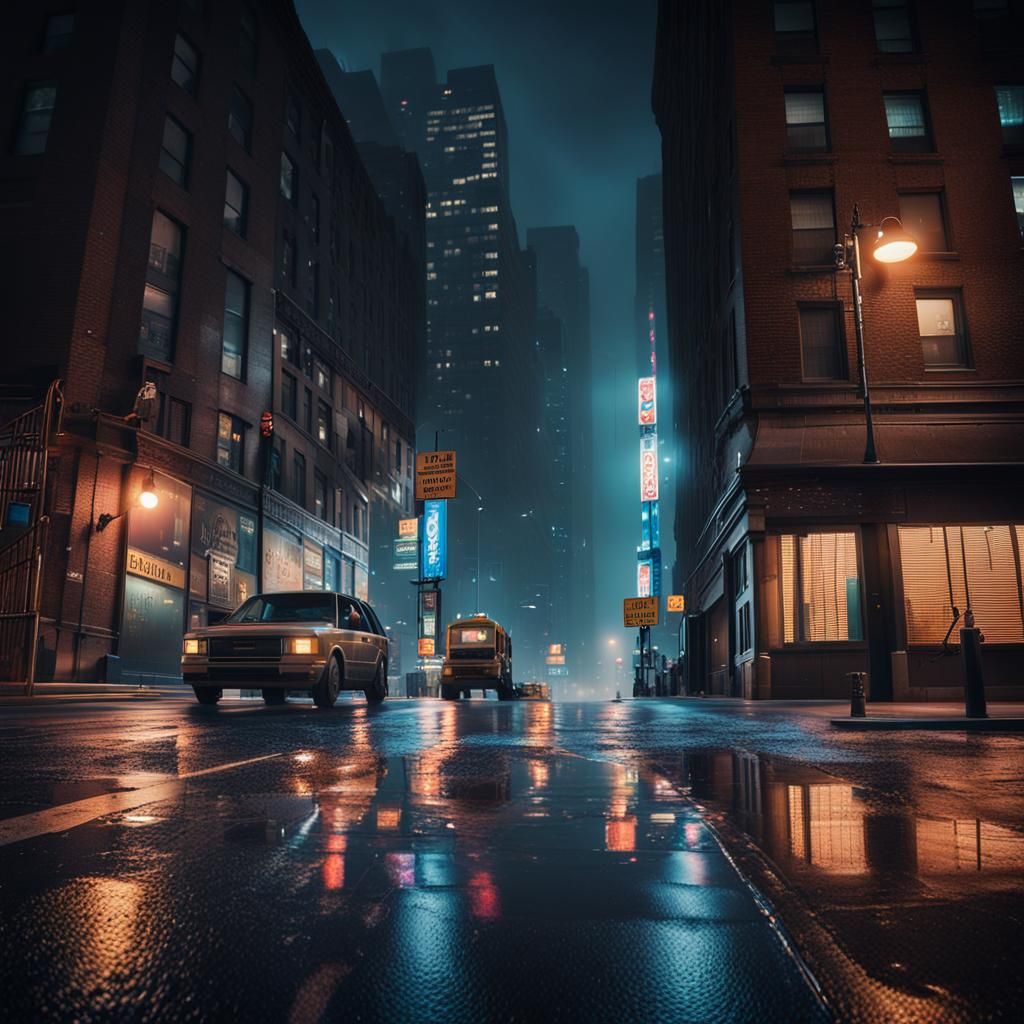 New York City at Night: Hyper-Realistic Cityscape