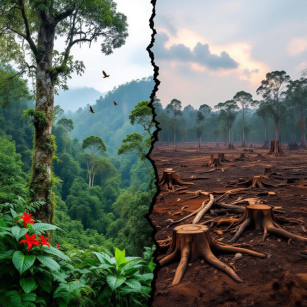 Rainforest vs Deforestation: A Stark Environmental Contrast