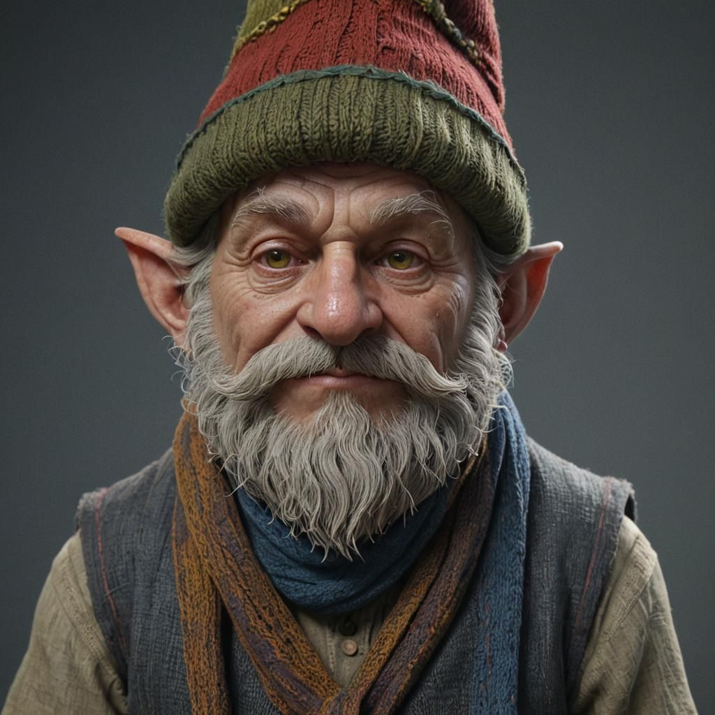 Gnome Illusionist Portrait in Classic Engraving Style