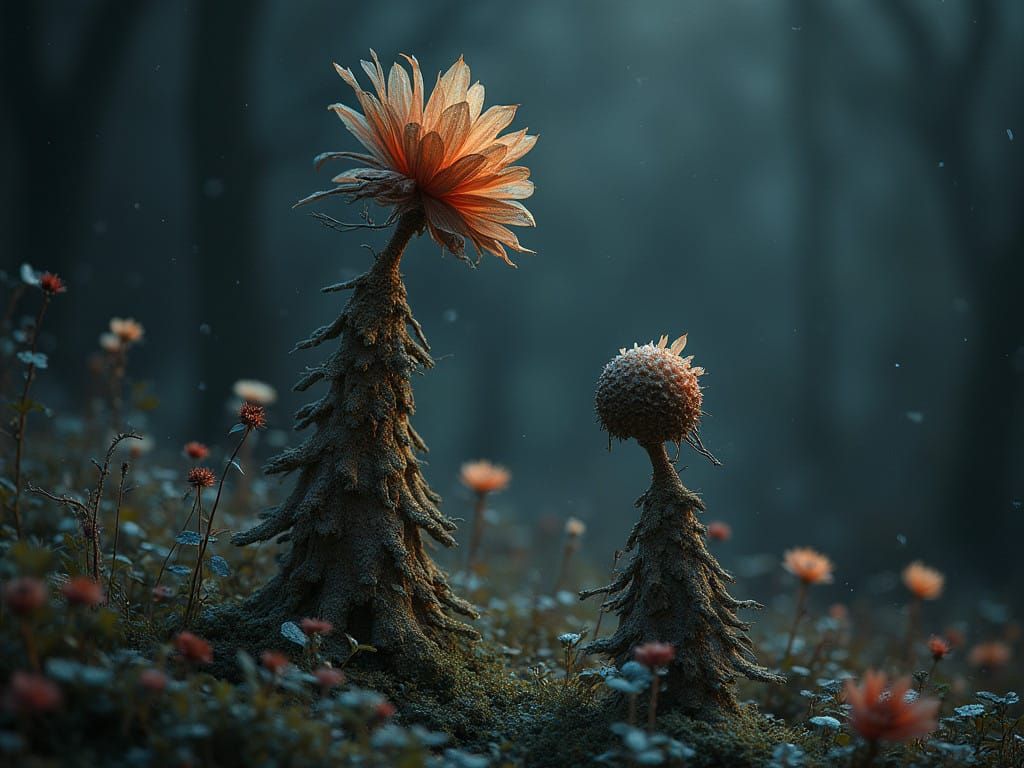 Lukas & Portia Petallic Humanoid Stick-Figures