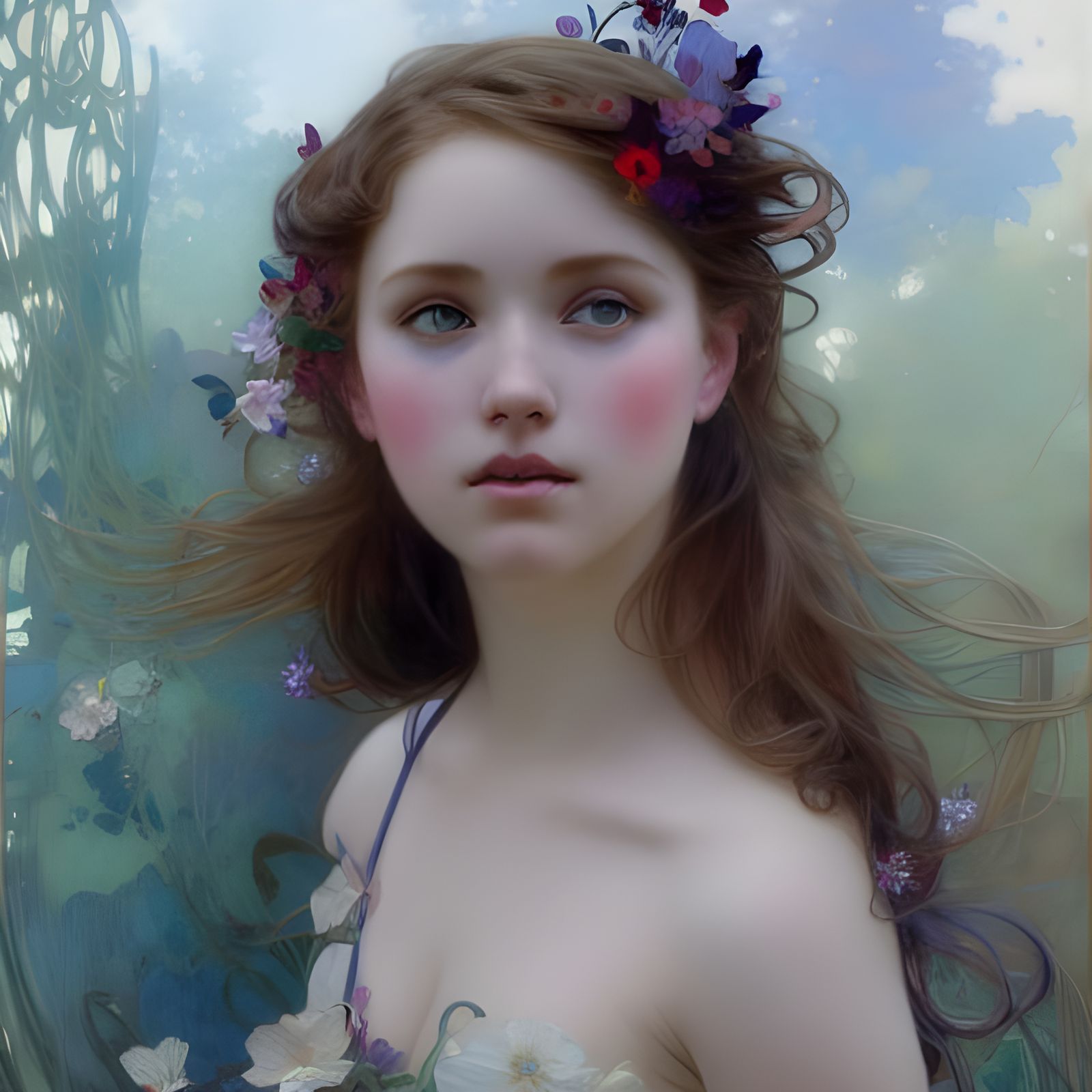 Hyper-detailed Portrait of a Symmetrical Woman