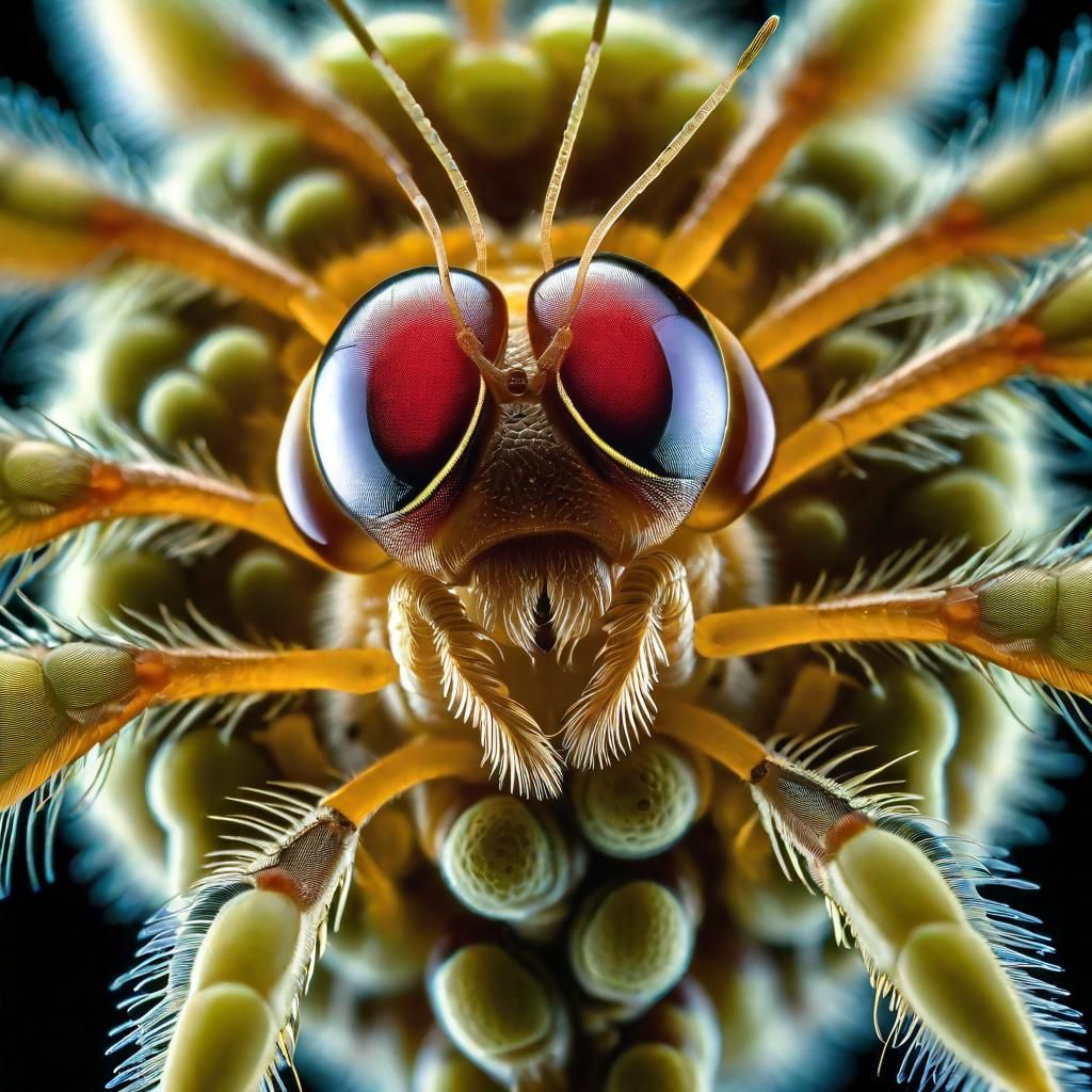 Gnat Larvae Face Under Electron Microscope