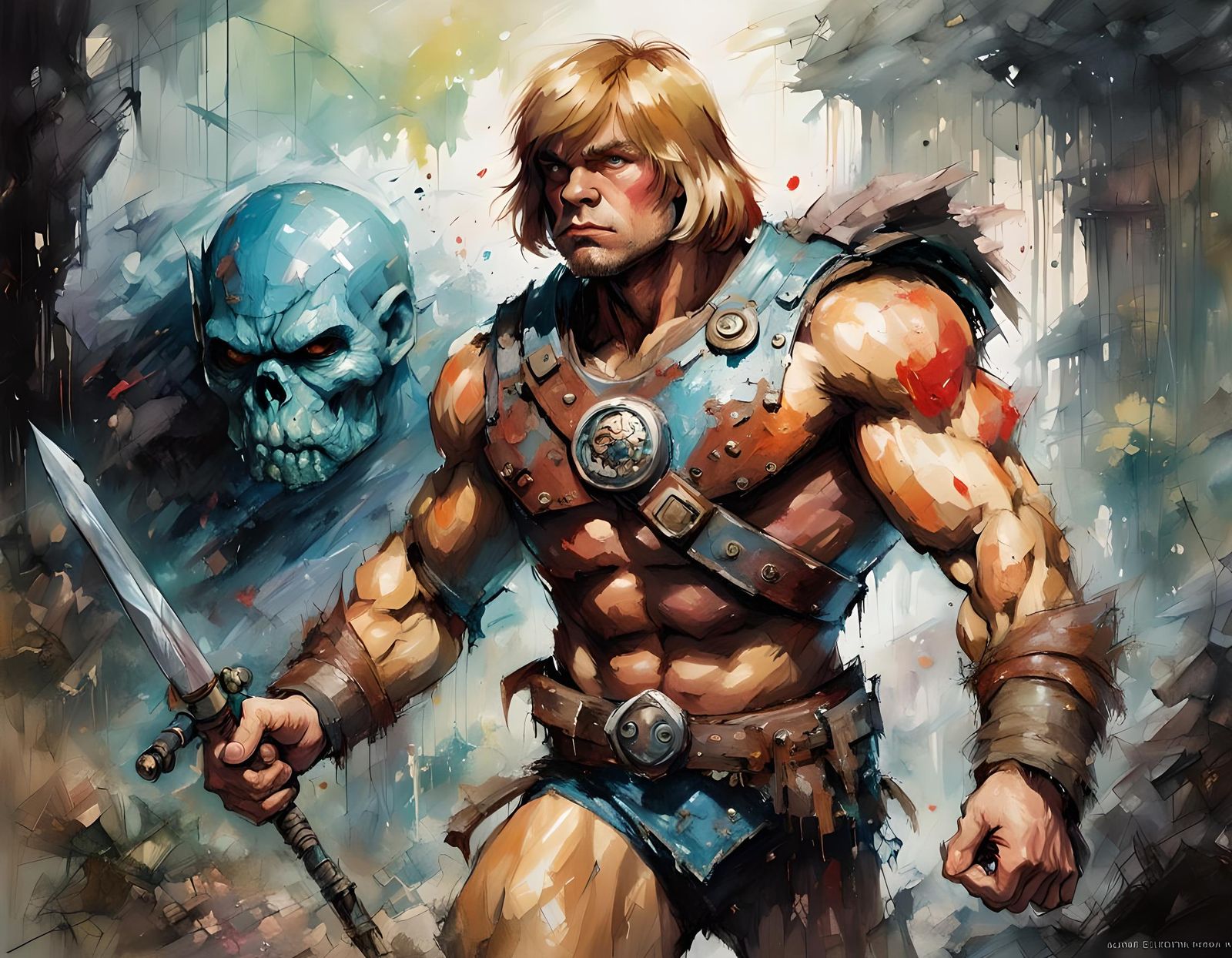 He-Man Portrait with Intricate Details