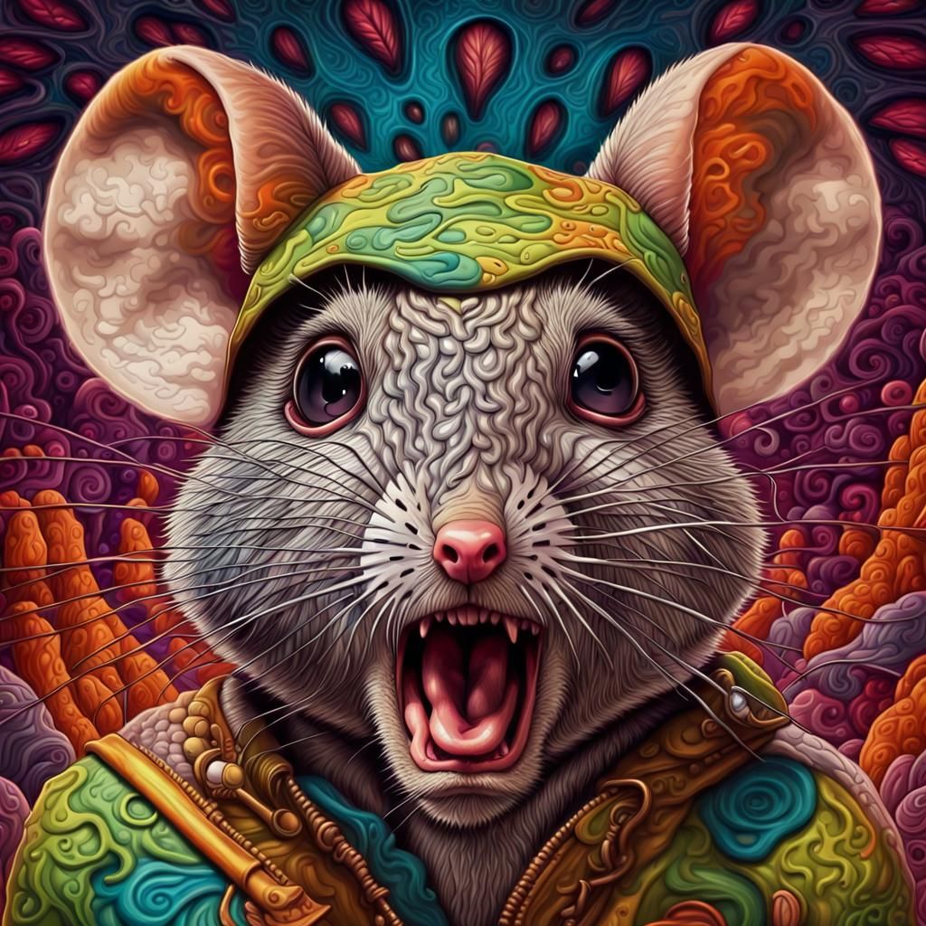 Surreal Rodent: Enrique Iglesias in Psychedelic Art