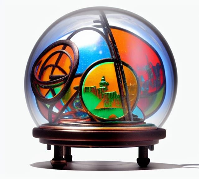 Steampunk Snowglobe in Triadic Colors