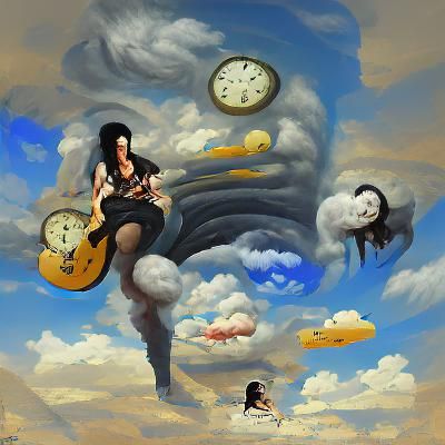 Guitar Woman with Sinister Clock