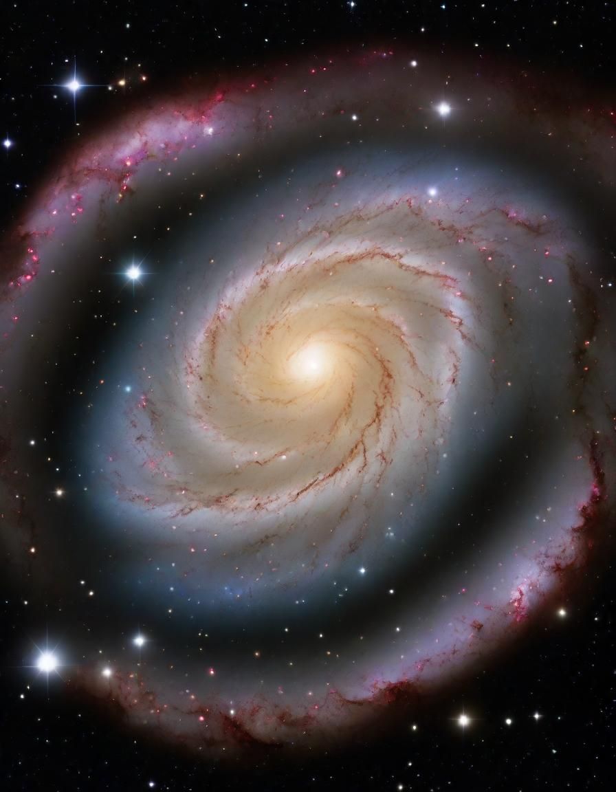 Vast spiral galaxy that has a bright core and multiple arms spiraling outwards.