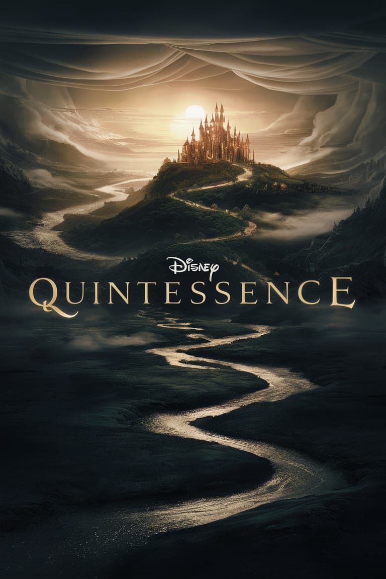 Golden Fantasy Landscape Movie Poster by Pixar