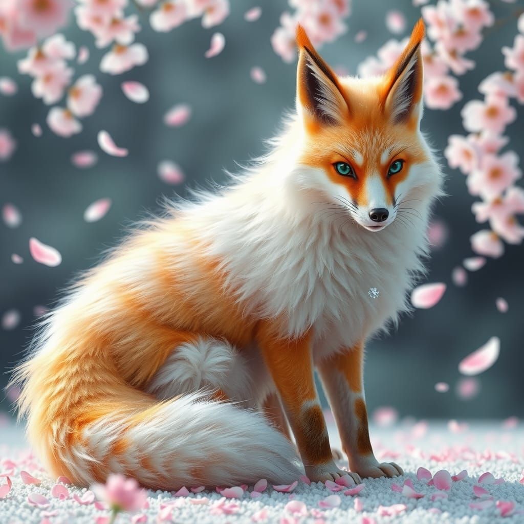 9-Tails among the Sakura Petals.