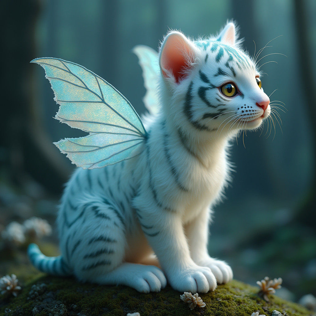 Spectral Fey Tiger Cub in Ethereal Fantasy Style