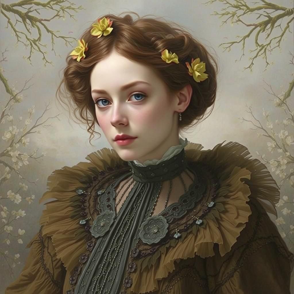 Luminous Edwardian Fashion Portrait Inspired by Rachel Ruysc...