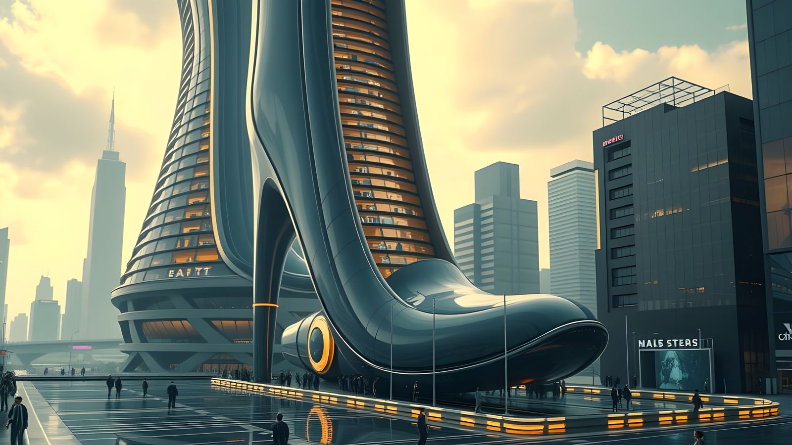 High Heel Office Building: 3D Digital Advertisement