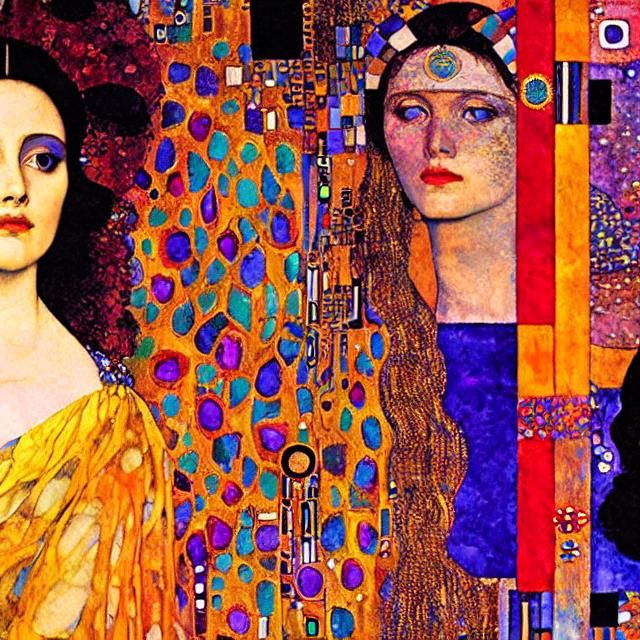 Psychedelic Expressionist Portrait Inspired by Klimt
