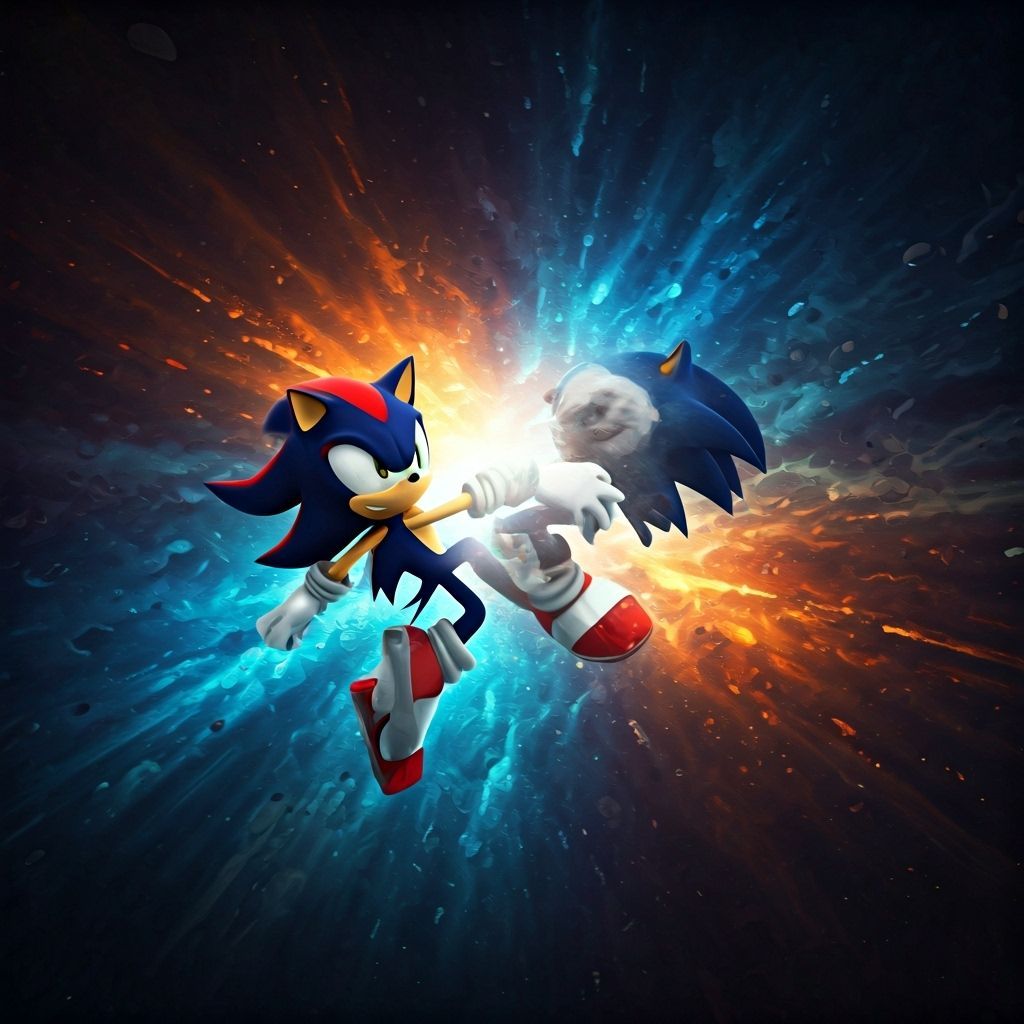 Sonic and Shadow Clash in Detailed Fan Art