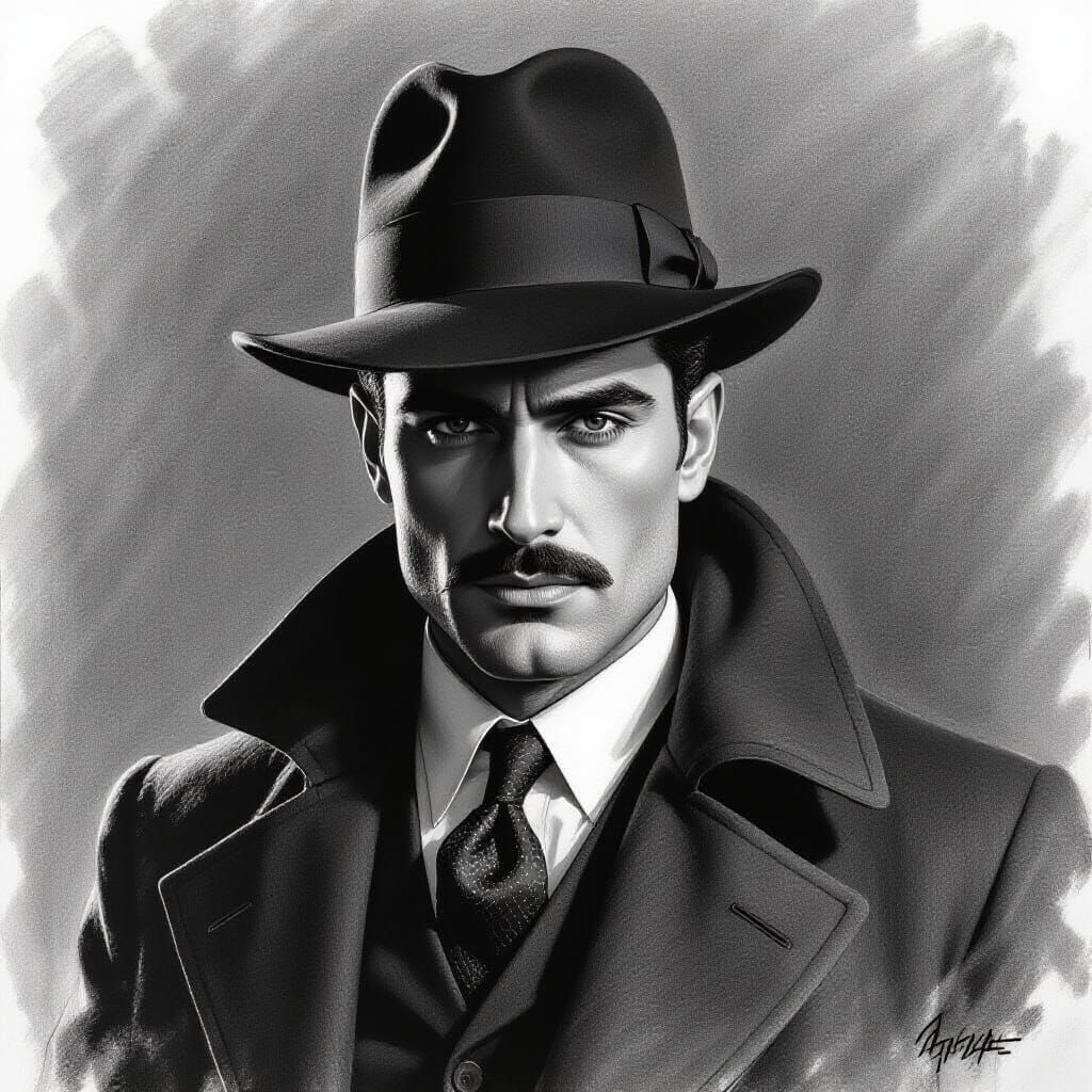 Vito Scaletta From Mafia Game Charcoal Drawing