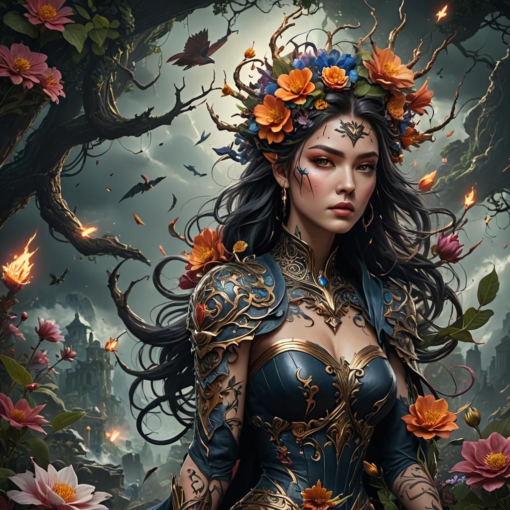 Thunder Bloom Tattoo Concept Art in Unreal Engine