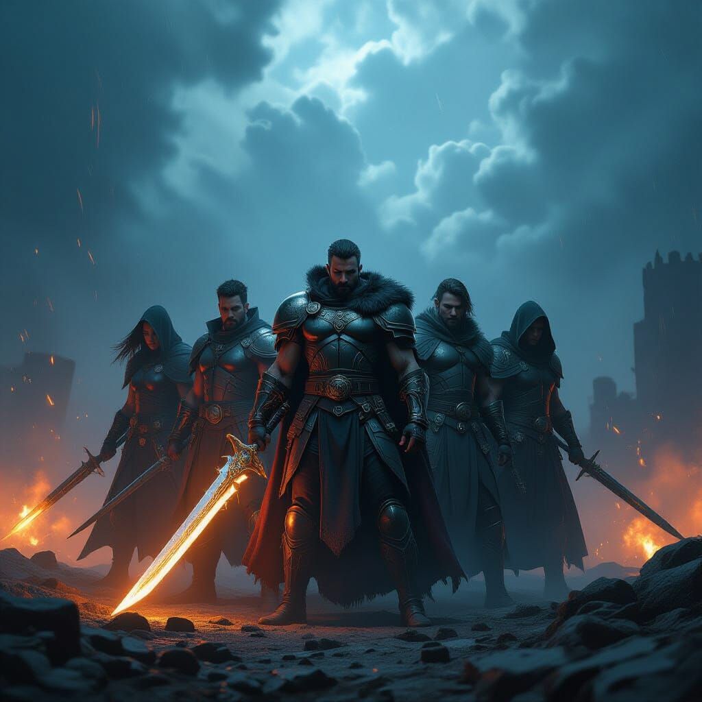 Brave Friends On Stormy Battlefield