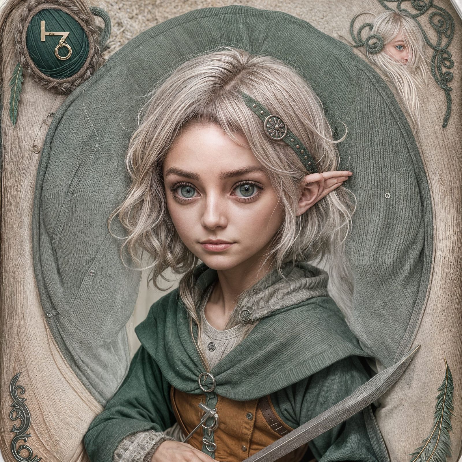 Halfling Rogue Character Card: Detailed Digital Portrait