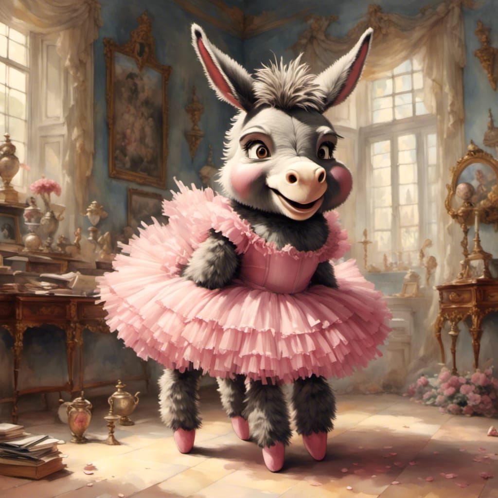 Surreal Donkey Dancer in Dreamy Artistic Aesthetic