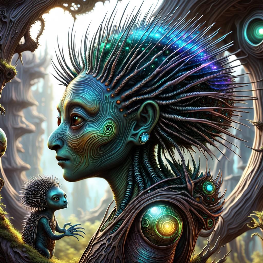 Alien Silicon Village with Fractal Architecture