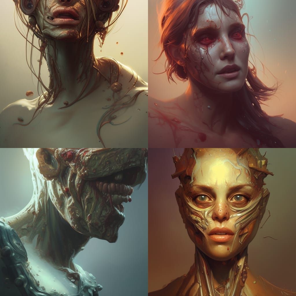 Rotting Abomination Portrait in Digital Art Style