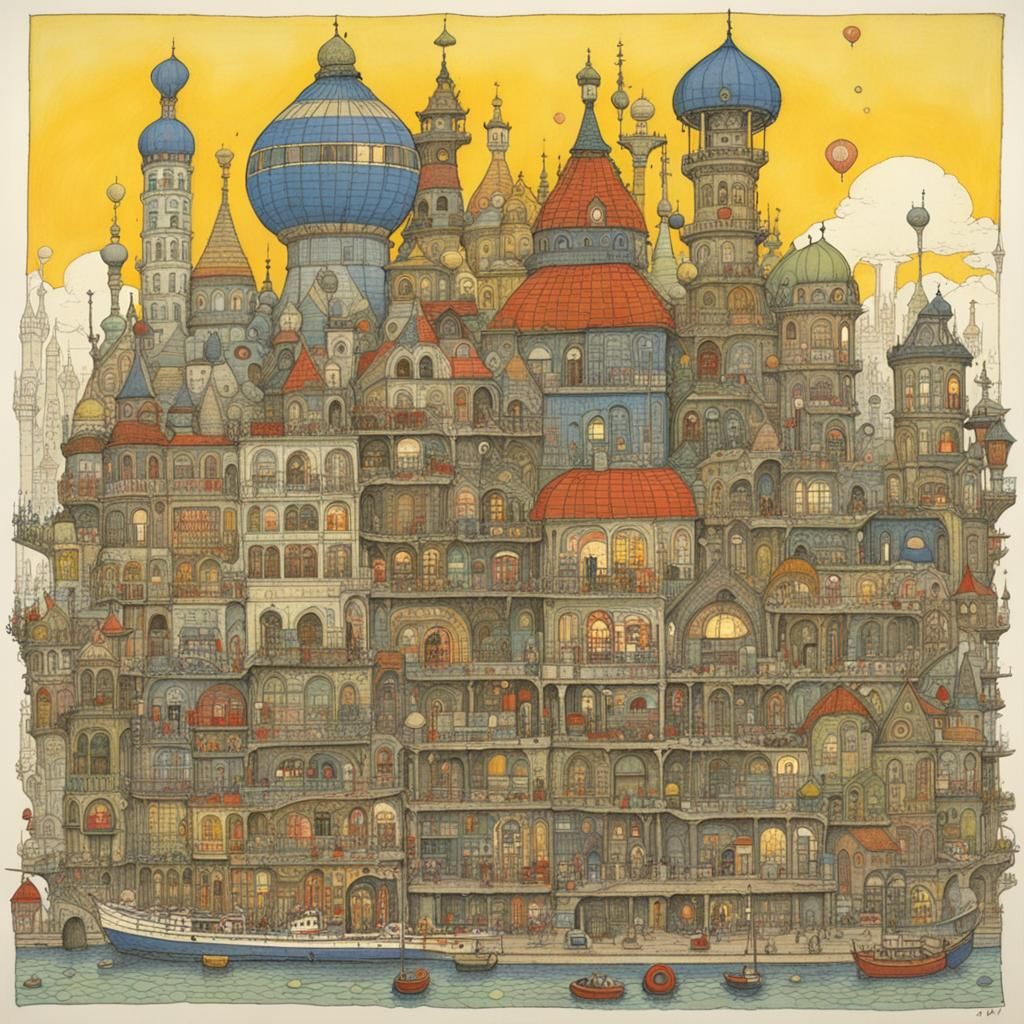 Abstract Architecture Inspired by Hundertwasser and Adolfsso...