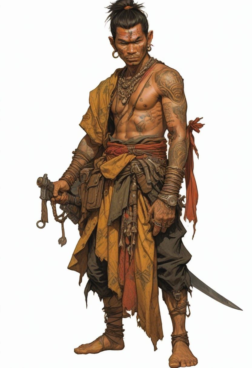 Cambodian Warrior in Post-Apocalyptic Setting