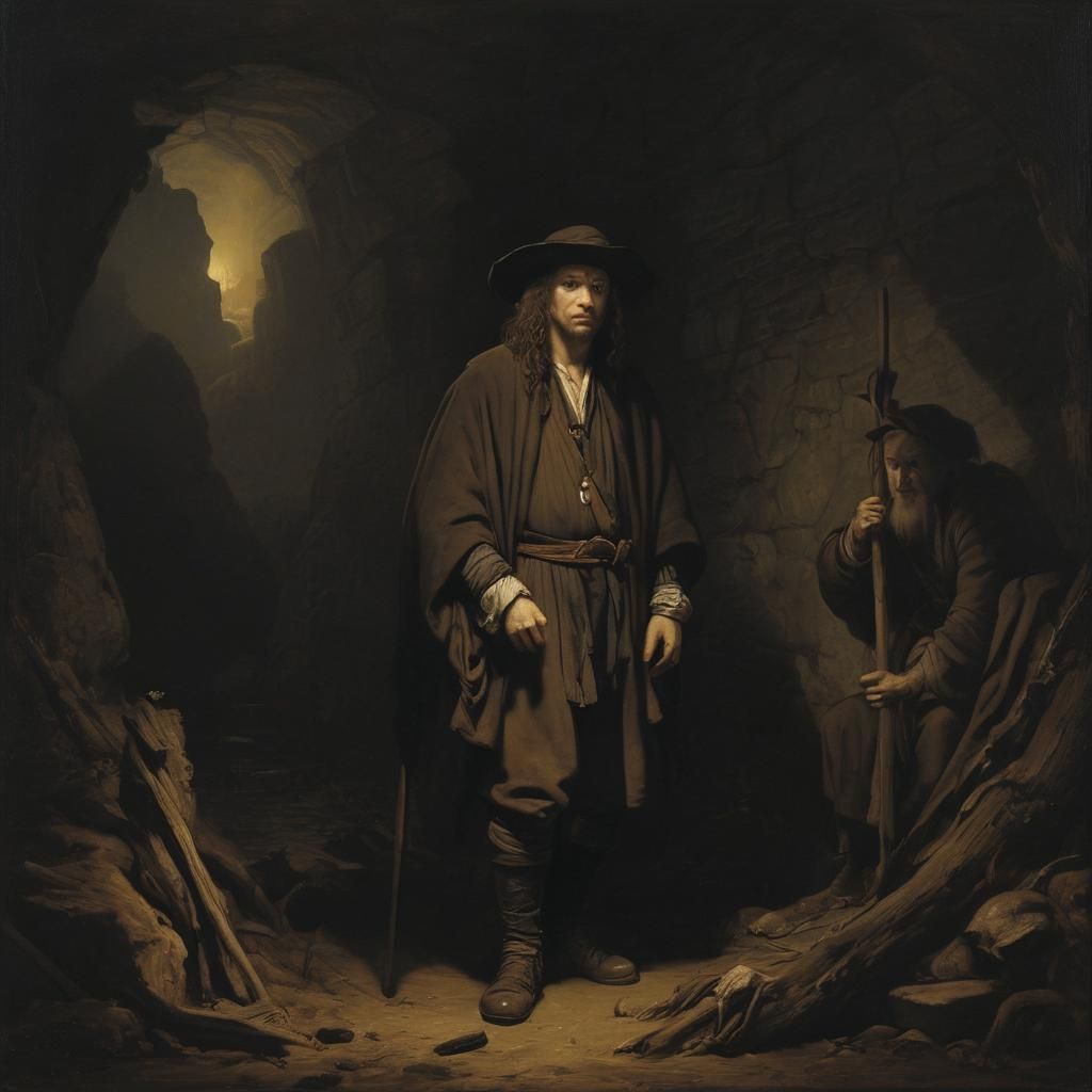 Dramatic Grimdark Scene in the Style of Baroque Masters